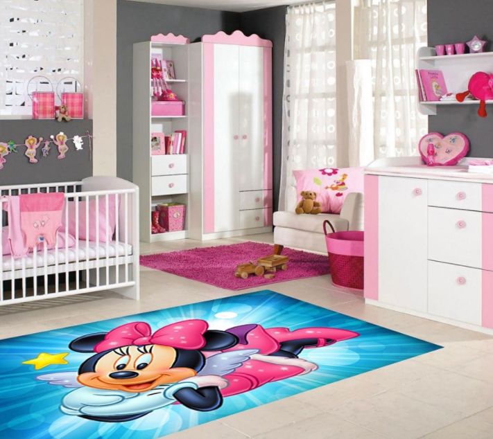 Minnie Mouse temali bebek odasi halisi 2018