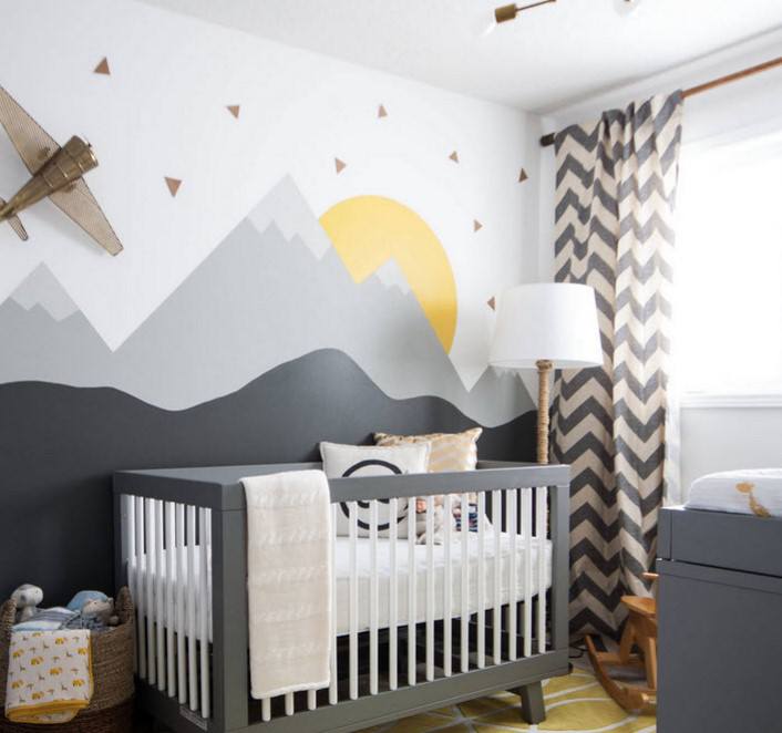 geometrik desenli çocuk odası dekoru