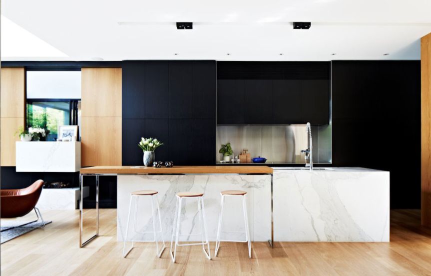 mermer adalı modern mutfak dekorasyonu