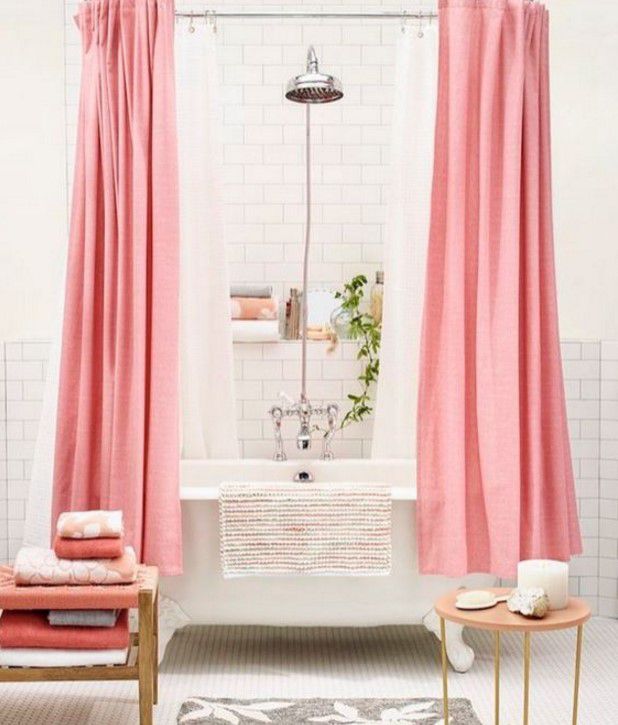 pembe banyo perdeleri