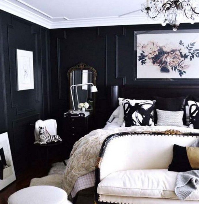siyah ahşap duvarlı yatak odası Ev dekorasyonu