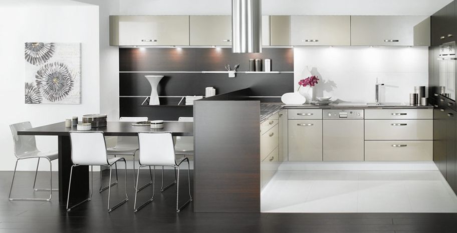 siyah beyaz modern mutfak dekorasyonu 2018