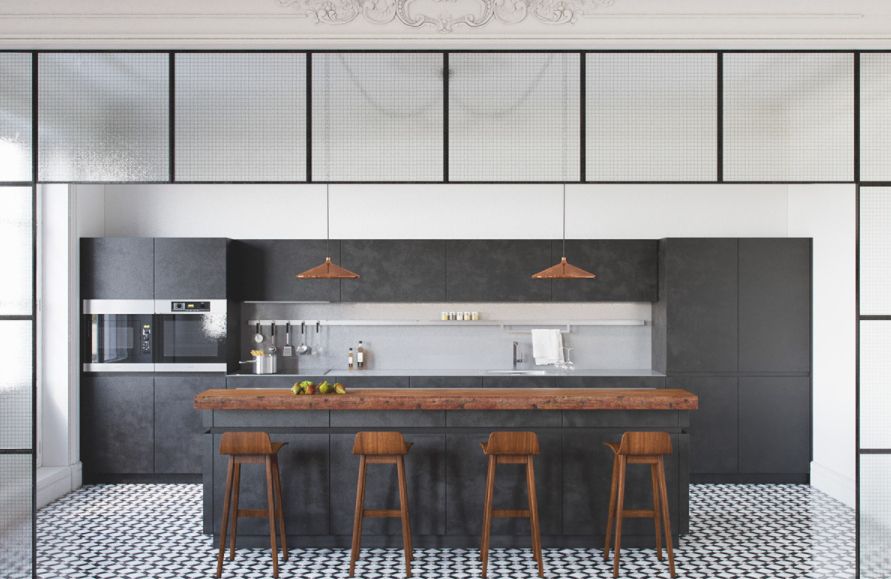 siyah beyaz mutfak dekorasyon fikirleri 2018