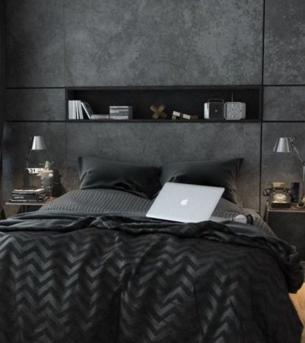 siyah yatak odası modelleri 2018