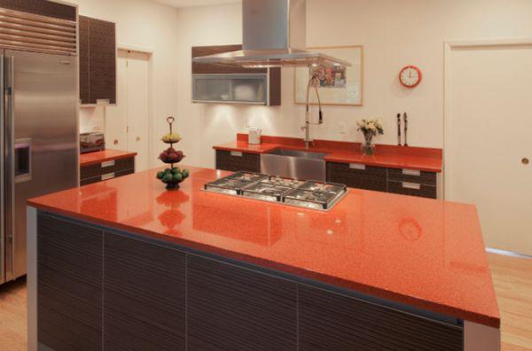 turuncu mutfak tezgahı
