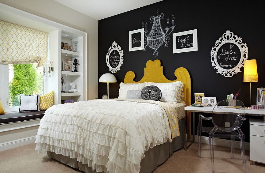 yatak odasi kara tahta dekorasyonu 2018
