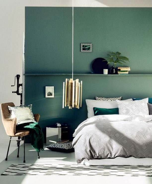 yeşil yatak odası dekorasyonu 2018