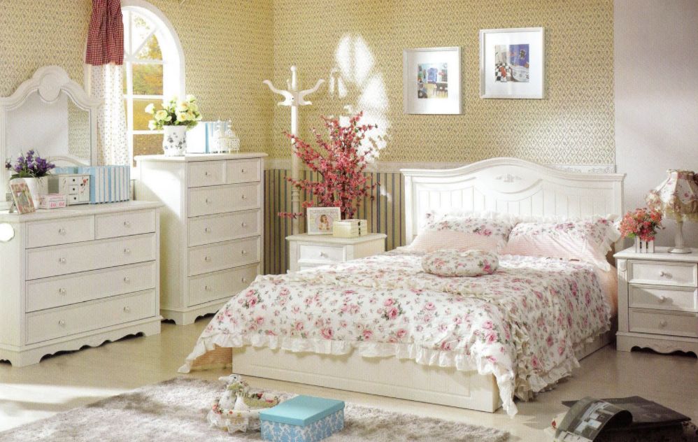 country tarzı yatak odası dekorasyonu