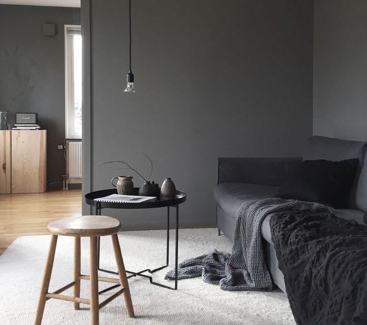 gri siyah modern oturma odası