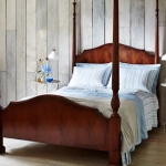 açık renk rustik yatak odası