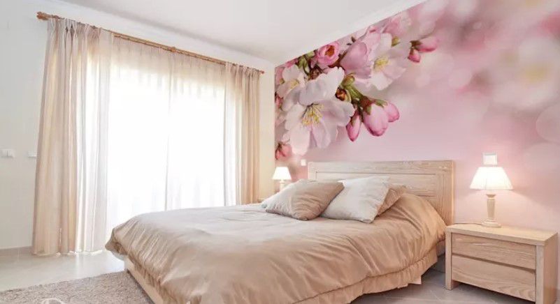 açık renk yatak odası dekorasyonu