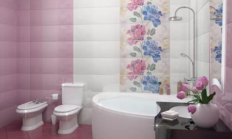 çiçek desenli banyo fayansları