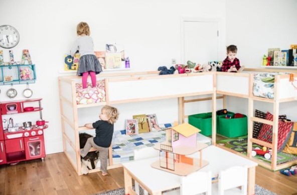 ikea ranzalı çocuk yatakları ile oyun odası dekorasyonları