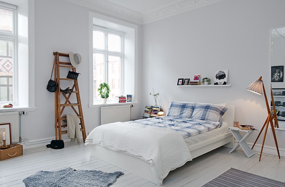 İskandinav tarzı yatak odası Ev dekorasyonu