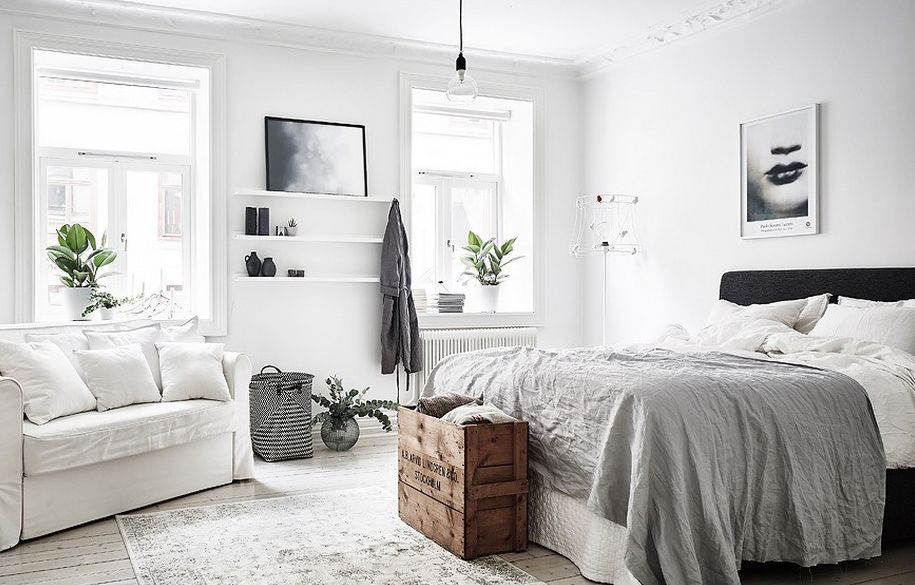 modern İskandinav yatak odası dekorasyonu Ev dekorasyonu
