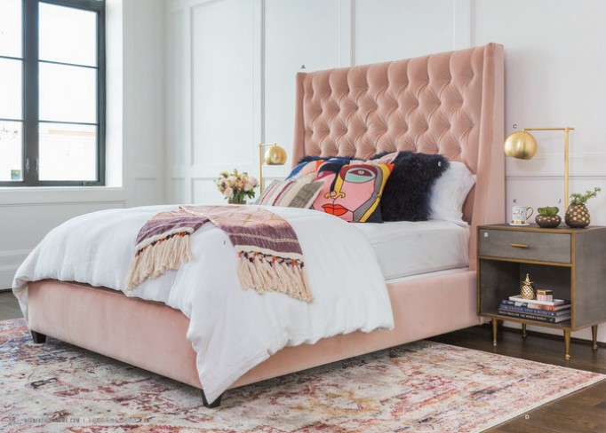 pastel pembe yatak odası 2018