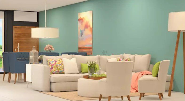 pastel renkli duvar boyası ile salon dekorasyonu 2020