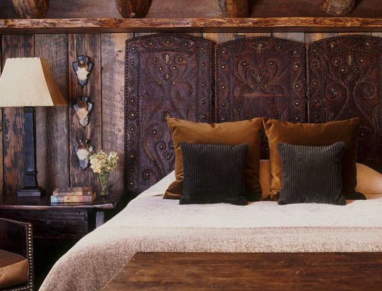 rustik tarzı ahşap yatak başı tasarımı Ev dekorasyonu