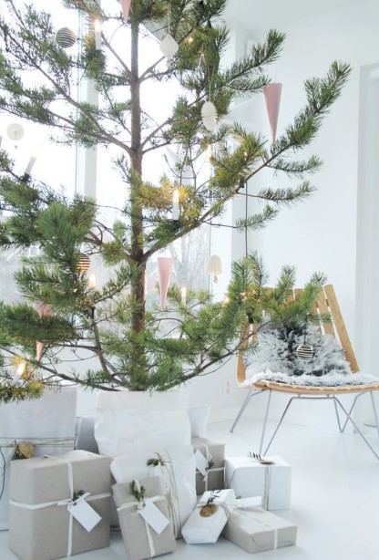 minimalist yılbaşı ağacı dekorasyonu 2018