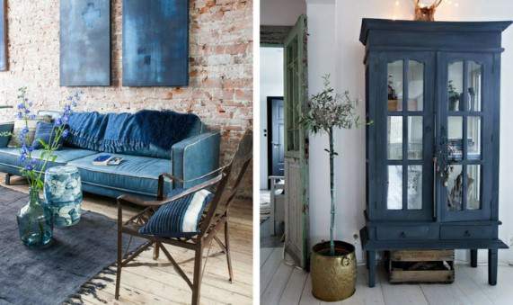 indigo mavisi ev dekorasyonu fikirleri 2018