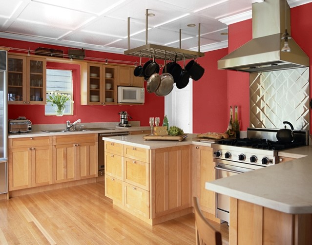 kırmızı mutfak duvar rengi 2018