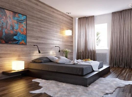 yatak odası kahverengi perde modeli 2019