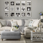 gri beyaz oturma odası dekorasyonu 2020