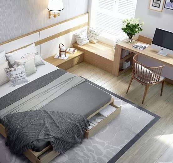 minimalist yatak odası dekorasyonu