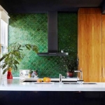 yeşil backsplash ile mutfaklar 2020