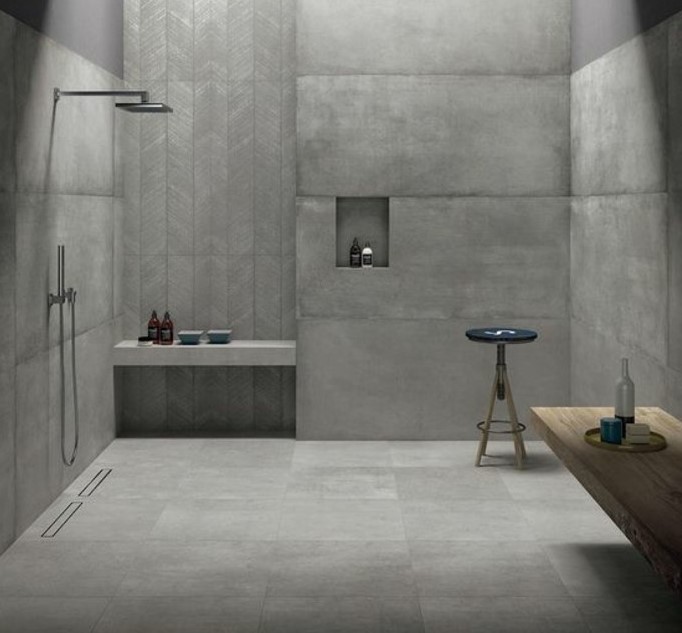 beton görünümlü banyo seramik