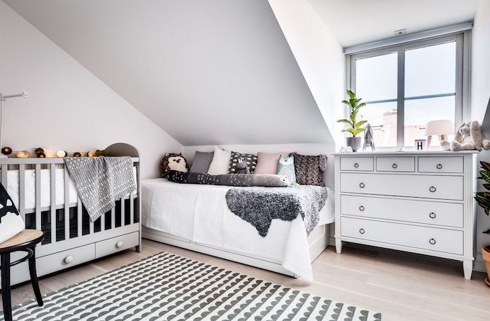 İskandinav temalı bebek odası