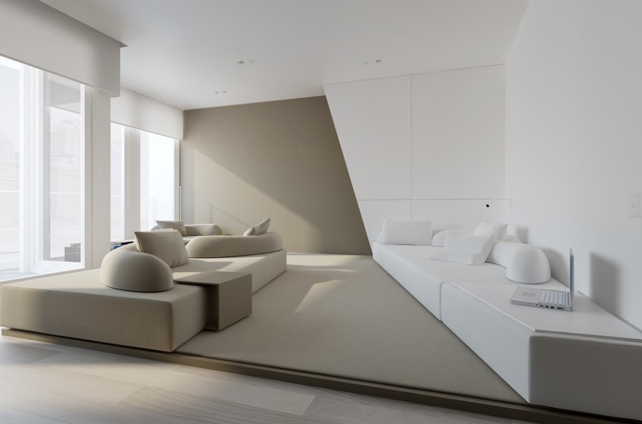 kahverengi koltuk ile minimalist oturma odaları Ev dekorasyonu