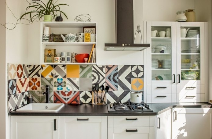 mutfak tezgah aras için patchwork fayans modelleri