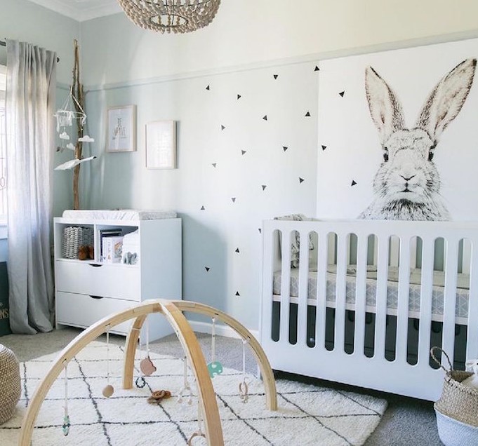 Tavşan duvar sticker ile bebek odası