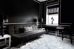Siyah Renkli Oturma Odası Tasarımı