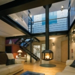 loft tarz modern şömine