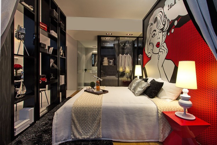 pop art tarzda yatak odası