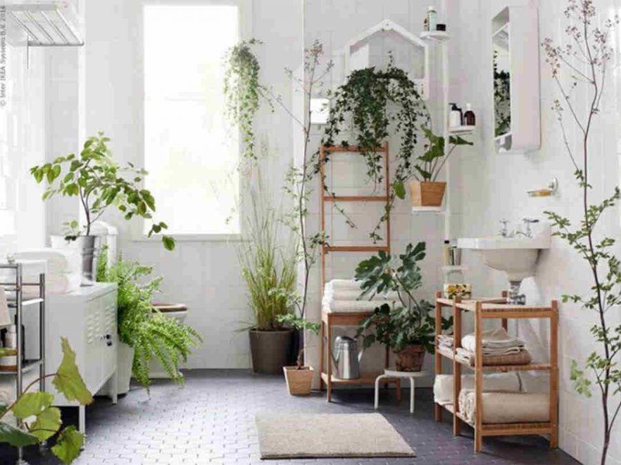 yapay bitkiler ile banyo dekorasyonu