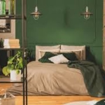 yeşil yatak odası duvar dekorasyonu