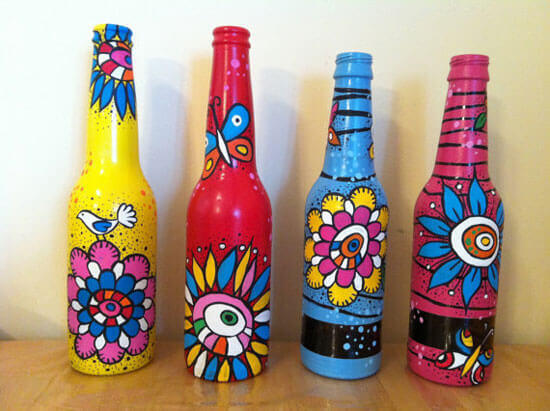 dekoratif şişe boyama