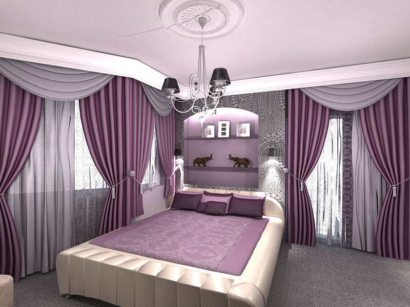 Modern perdeli yatak örtüsü
