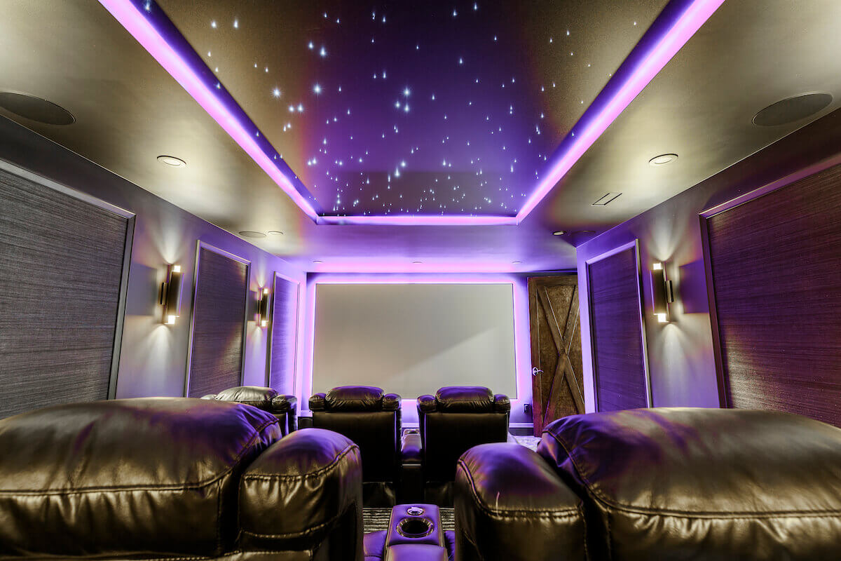 Işıklarla sinema salonu ortamı