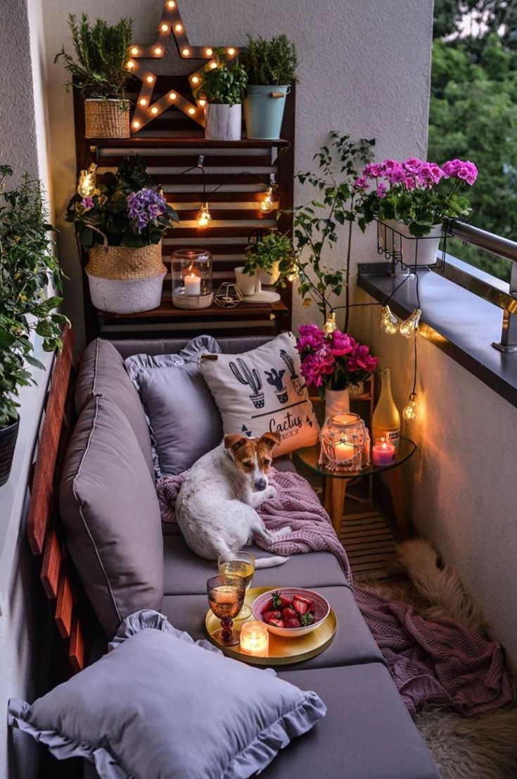 Cozy balkon ve ışıklandırma