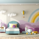 Renkli çocuk odası duvarı