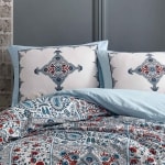 NEVRESİM TAKIMI TILE MAVİ ÇİFT KİŞİLİK