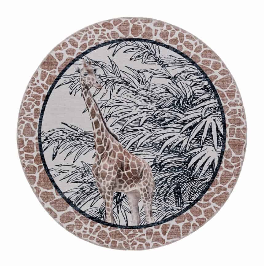 Kaşmir Halı Dekoratif Art Trend Jungle Giraffe