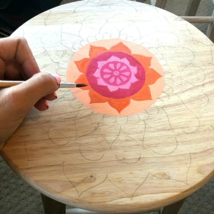 mandala tabure çizim