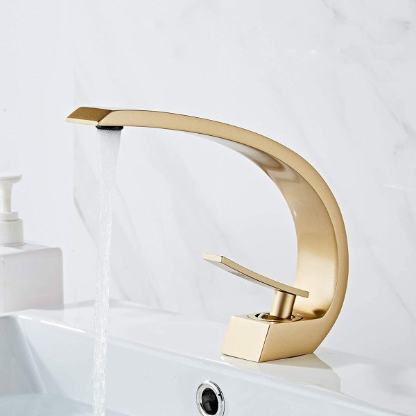 Modern Fırçalanmış Altın Banyo Bataryası
