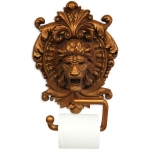 Antik Altın Aslan Madalyon Plak Tuvalet Kağıdı Tutucu