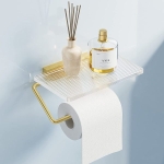 Raflı Altın Tuvalet Kağıdı Tutucu